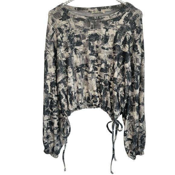 Stark X Cropped Top Grunge Abstract Knit L/S Women Small Whimsigoth Designer USA - Picture 1 of 14